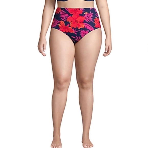 Lands' End Womens Plus Tummy Control High Waisted Bikini Bottoms-Size 24W (NWT) - Picture 1 of 5